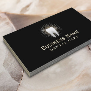 Dentist Elegant Black & Guld Dental Visitkort