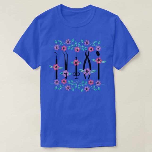 Dentist Flowers Gift 4 T Shirt (Design framsida)