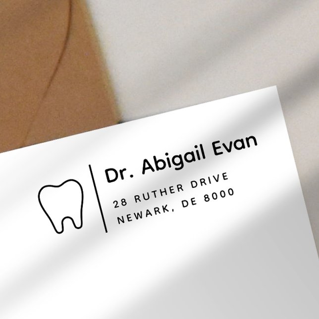 Dentist för Professionell av modern tandikon Självfärgande Stämpel (Modern Tooth Icon Professional Dentist Self-inking Stamp)