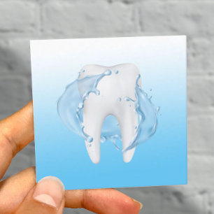 Dentist för tandtandtandtandtand Vatten Stänk Prof Fyrkantigt Visitkort