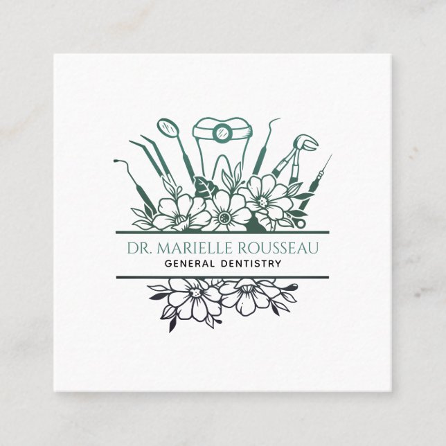 Dentist Fyrkantigt Visitkort (Framsida)