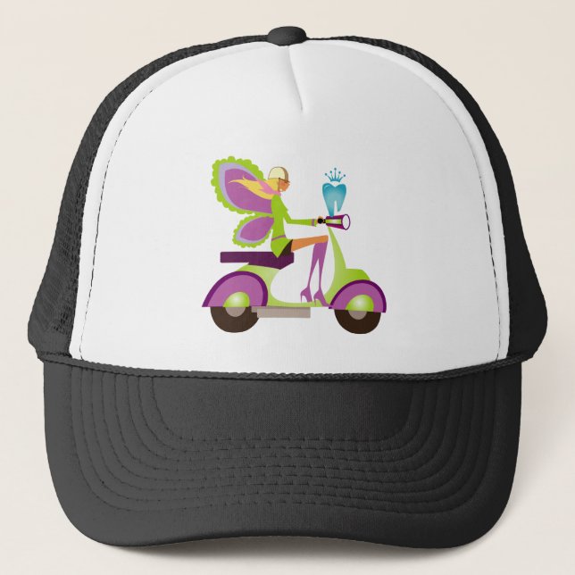 Dentist Gift Cute Tooth Fairy Scooter Girl Keps (Framsida)
