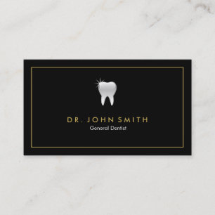 Dentist Golden Ram Black Tooth Dental Tidsbeställning Kort