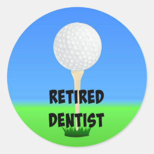Dentist, golf boll på en garanti runt klistermärke