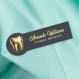 Dentist Guld Logotyp Professionell Namnbricka