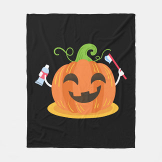 Dentist Halloween Pumpkin Tooth Fleecefilt
