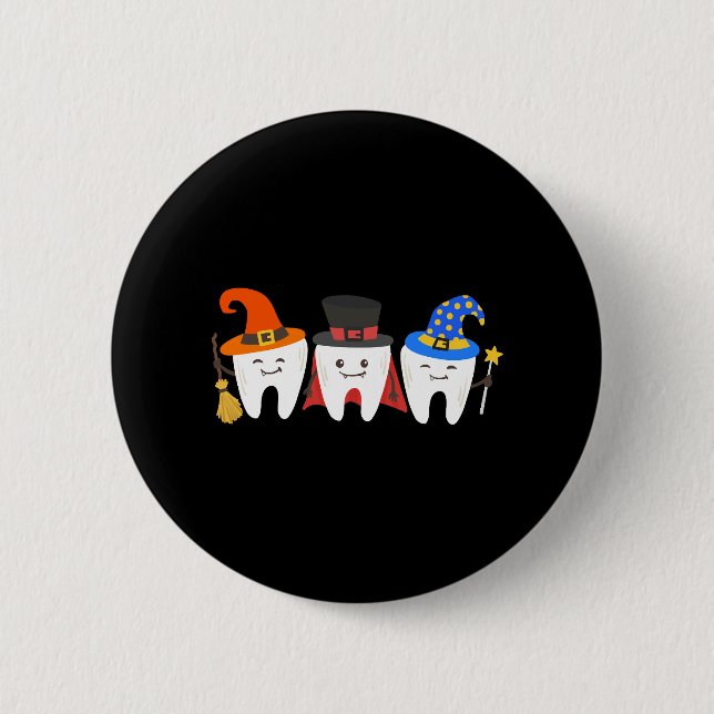 Dentist Halloween Teeth Dental Knapp (Framsida)