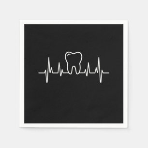 Dentist Heartslag Teth Tooth Doktor Detistry Gift Pappersservett