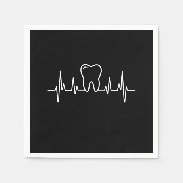 Dentist Heartslag Teth Tooth Doktor Detistry Gift Pappersservett (Framsidan)