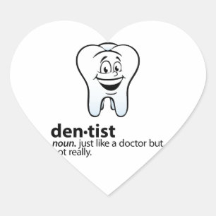 Dentist Hjärtformat Klistermärke