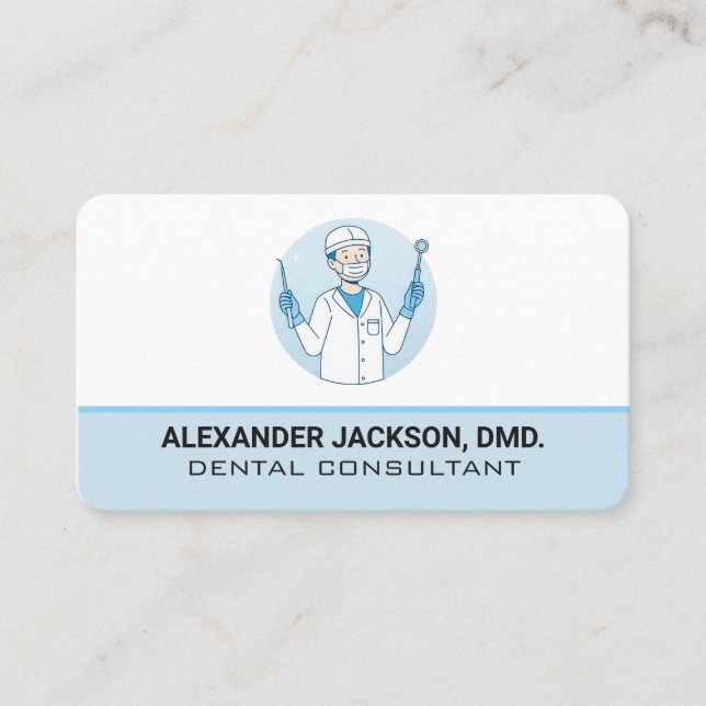 Dentist Holding Tools Visitkort (Framsida)