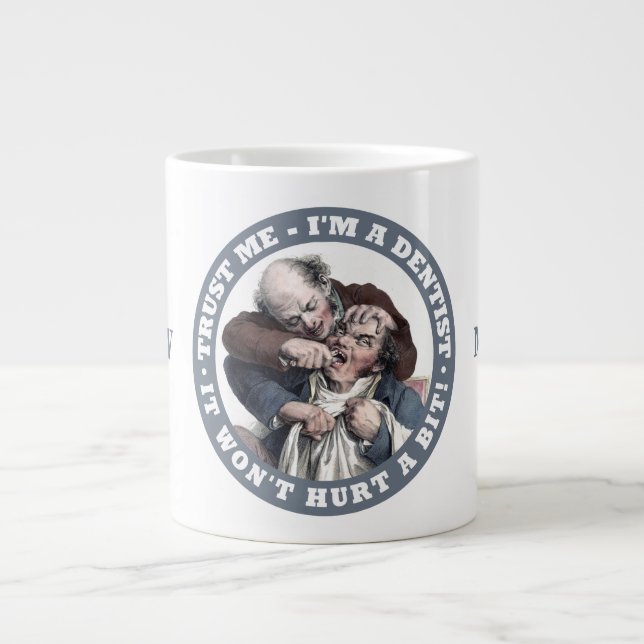 DENTIST humor anpassningsbar monogram mugg Jumbo Mugg (Framsidan)