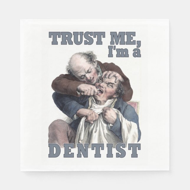 DENTIST humor pappra blöjor Pappersservett (Framsidan)