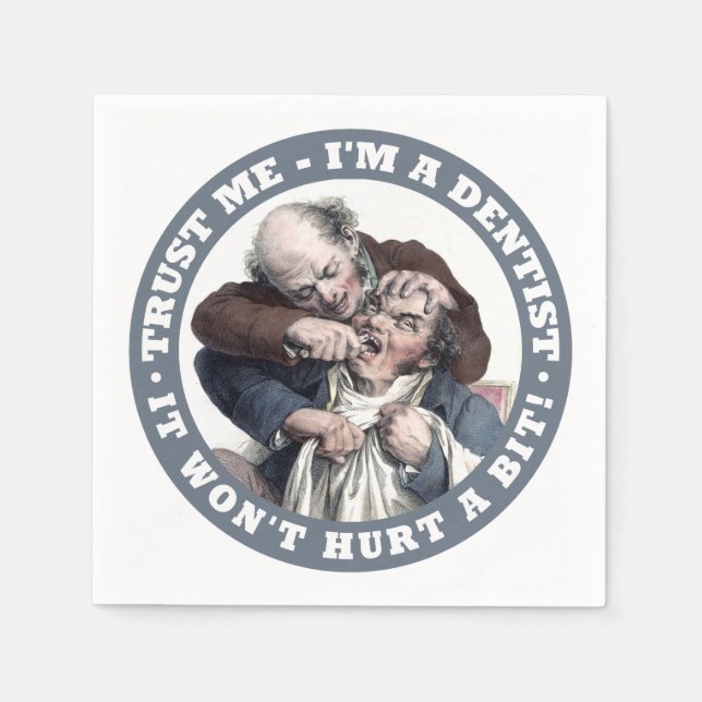 DENTIST humor pappra blöjor Pappersservett (Framsidan)