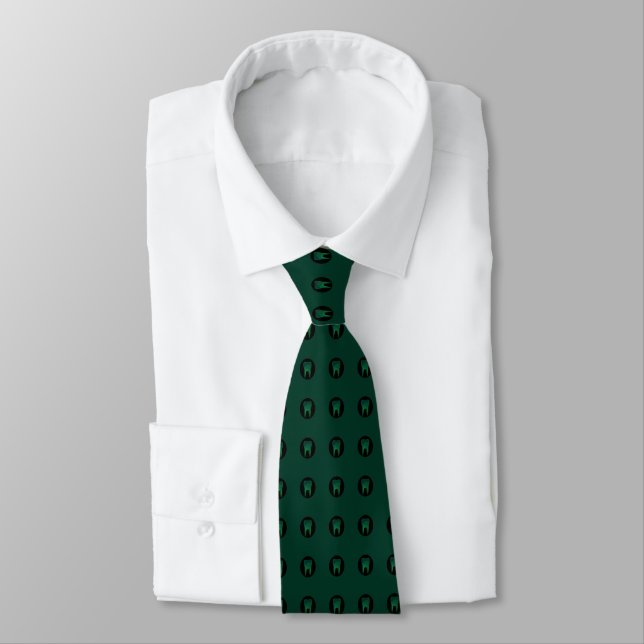 Dentist Hunter Grönt Tooth Dot Mönster Neck Tie Slips (Bunden)