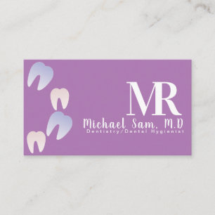 Dentist Hygienist MD Ombre Tooth Logotyp Business Visitkort