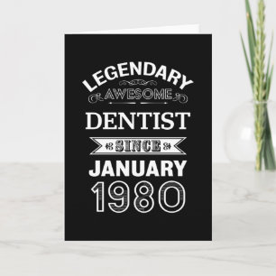 Dentist Januari 1980 40 Birthday Gift Kort