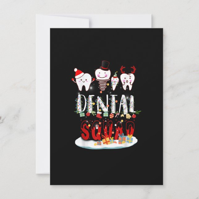 Dentist jul Dental Squad Funny Ljus for Bo Inbjudningar (Framsida)