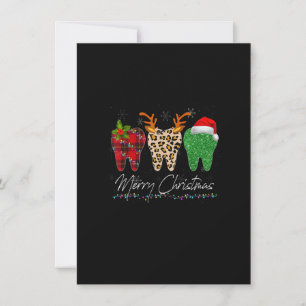 Dentist jul Funny Leopard Play Tandtandtand Inbjudningar