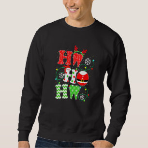 Dentist jul Ho Ho Ho Teeth Santa Dental Merr Lång Ärmad Tröja
