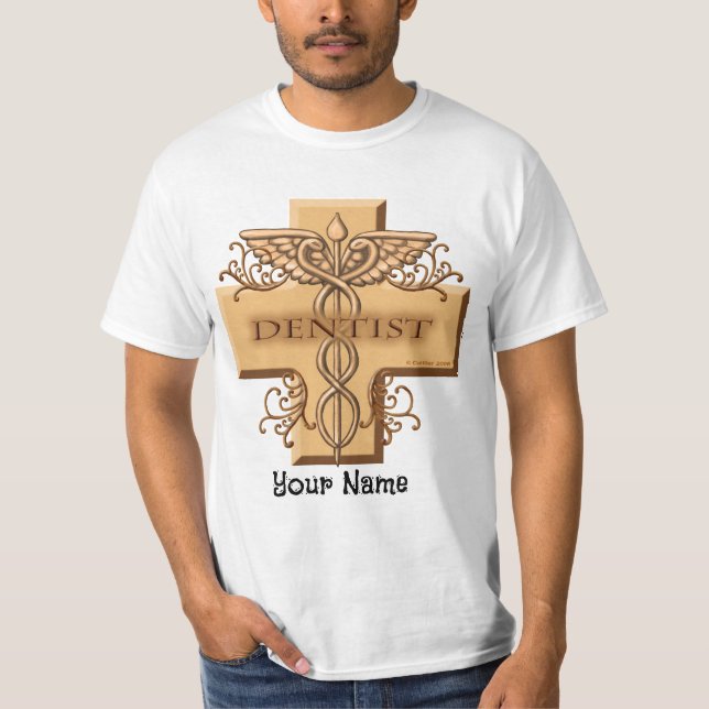 Dentist Kor Caduceus T Shirt (Framsida)