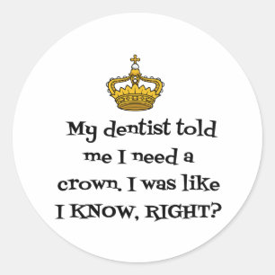 DENTIST KRONA RUNT KLISTERMÄRKE