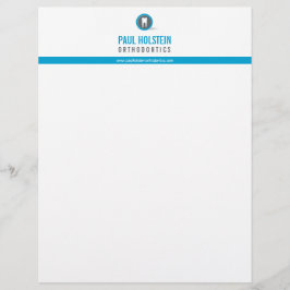 DENTIST LETTERHEAD: modern tandblått logotyp Brevhuvud