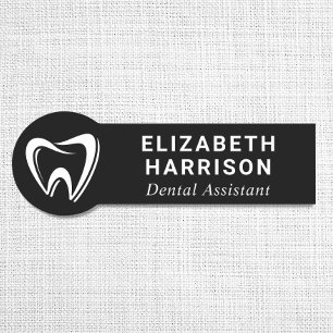 Dentist Logotyp Dental Office Black Namnbricka