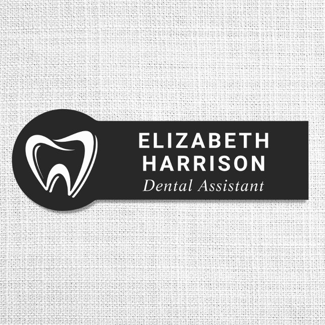 Dentist Logotyp Dental Office Black Namnbricka (Skapare uppladdad)