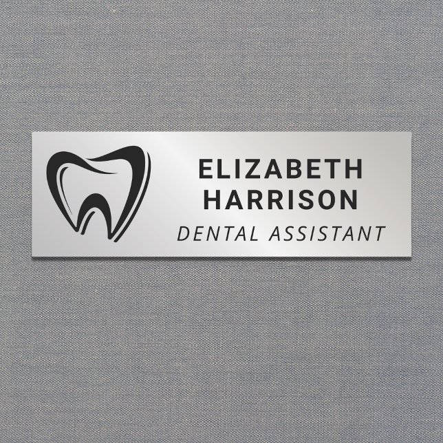 Dentist Logotyp Dental Silver Namnbricka (Skapare uppladdad)