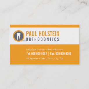 DENTIST-LOGOTYPENS moderna orange för tandtandtråd Visitkort