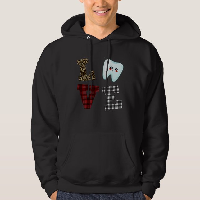 Dentist Love Tooth Dental Life Valentine s Day  He Hoodie (Framsida)