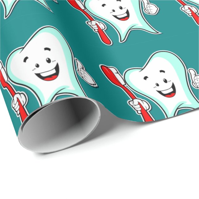 Dentist Lycklig Tooth Presentpapper (Rullad Hörn)