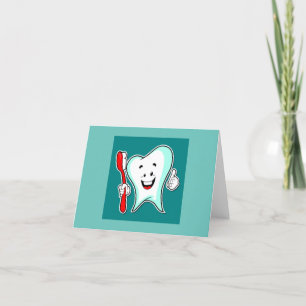 Dentist Lycklig Tooth Tack Kort