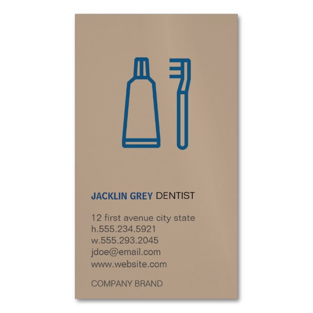 Dentist Magnetiska Visitkort (Framsida vertikal)