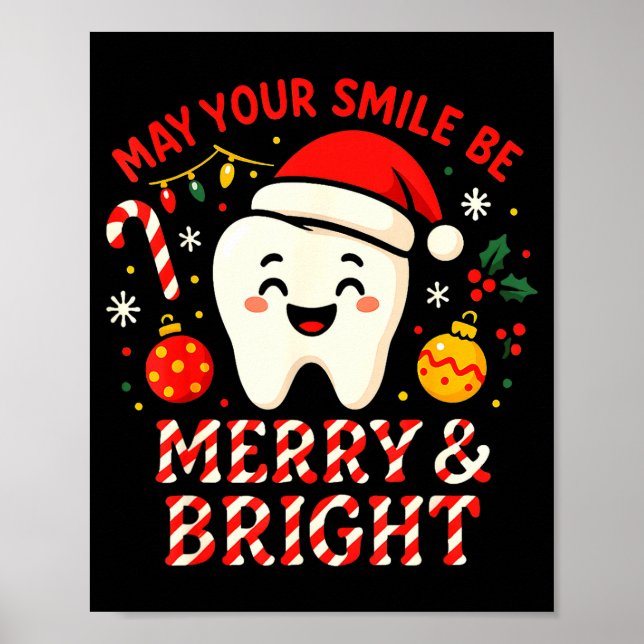 Dentist Merry Christmas May Your Smile Be Merry An Poster (Framsidan)