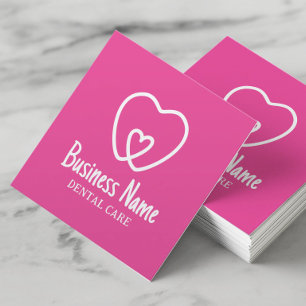 Dentist Minimal tandläkarvård med Logotyp Rosa av Fyrkantigt Visitkort