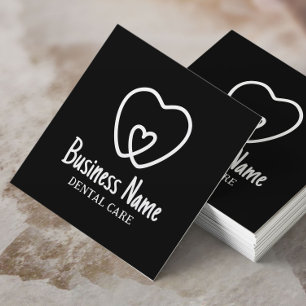 Dentist Minimalist Toth Logotyp Black Dental Care Fyrkantigt Visitkort