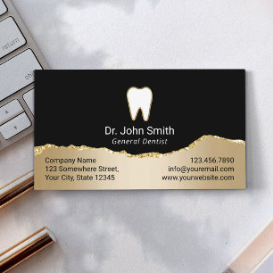 Dentist Modern Black & Guld Dental Möte Tidsbeställning Kort