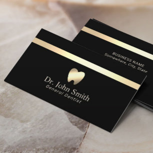 Dentist Modern Black & Guld tandvård Visitkort