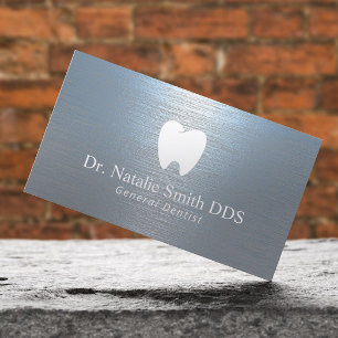 Dentist Modern Brushed Dusty Blue Dental Office Visitkort