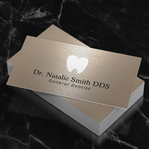 Dentist Modern Brushed Shimmer Guld Dental Office Visitkort