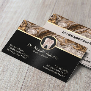 Dentist Modern Copper Guld & Black Dental Office Tidsbeställning Kort