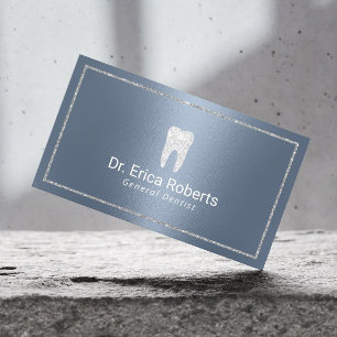 Dentist Modern Dusty Blue Dental Office Visitkort