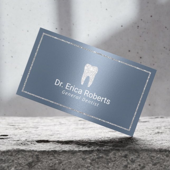 Dentist Modern Dusty Blue Dental Office Visitkort (Skapare uppladdad)