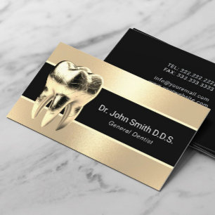 Dentist Modern Guld 3D tandtandvård Visitkort