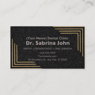 Dentist Modern Guld & Black Dental Office Tidsbeställning Kort