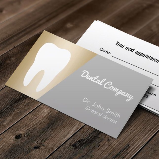 Dentist Modern Guld Dental Möte Tidsbeställning Kort (Skapare uppladdad)