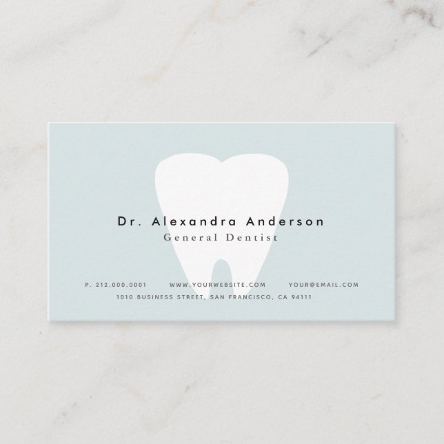 Dentist Modern Light Blue Appointcard Visitkort (Framsida)