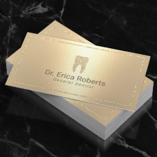Dentist Modern Metallic Dental Care Guld Visitkort